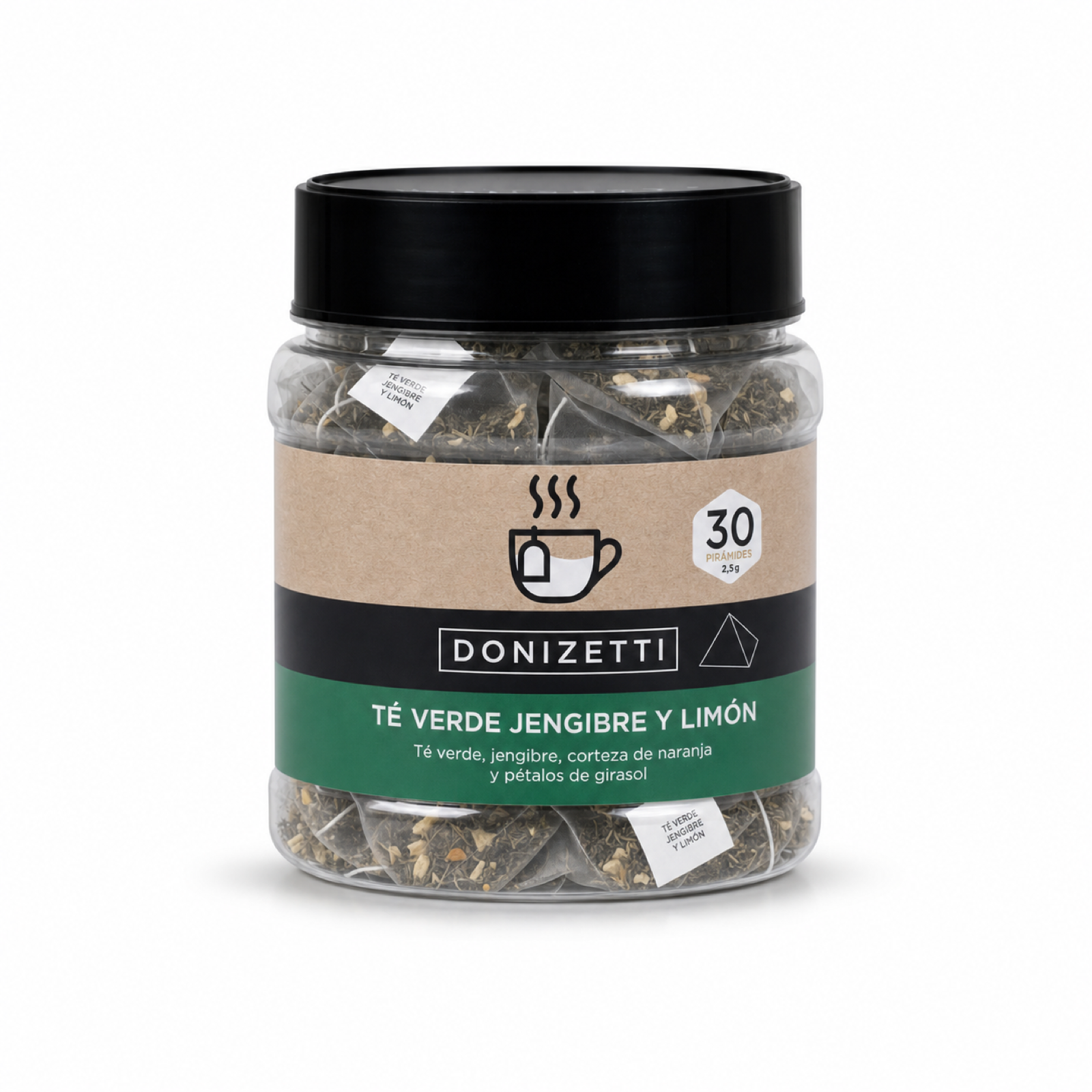 Té verde jengibre y limón - Envase de 30 pirámides